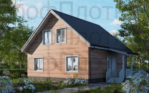 Проект дома из бруса 9 м х 9 м ДБ-80