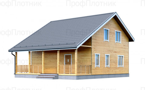 Проект дома из бруса 8 м х 9 м ДБ-81