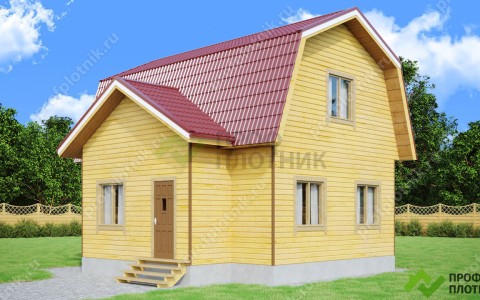 Проект дома из бруса 7 м х 8 м ДБ-82 в Москве и Московской области