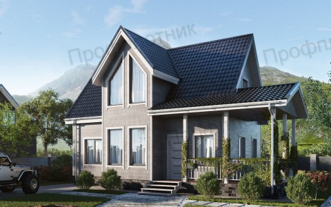 Проект дома из бруса 7 м х 10 м ДБ-83