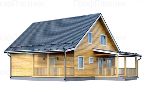 Проект дома из бруса 9 м х 10 м ДБ-92