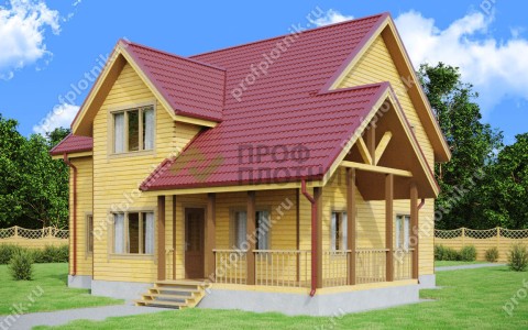 Проект дома из бруса 8 м х 10.5 м ДБ-116 под усадку в Москве и Московской области