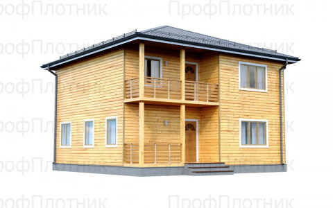 Проект дома из бруса 9 м х 9 м ДБ-129
