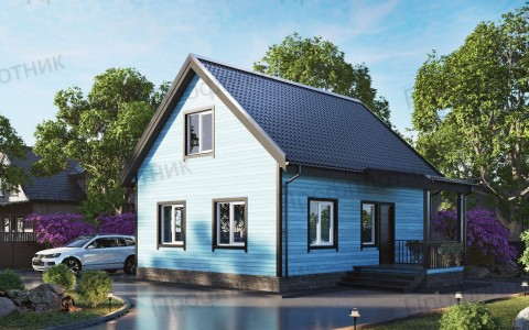 Проект дома из бруса 7 м х 9 м ДБ-132