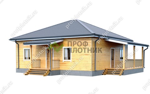 Проект дома из бруса ДБ-138 9х10, площадью 83 м2