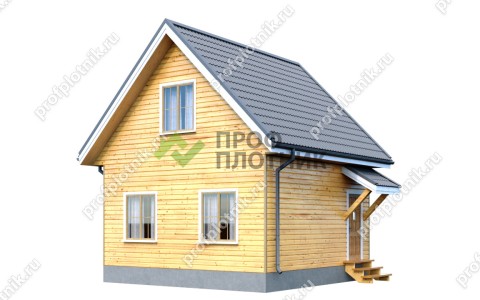 Проект дома из бруса ДБ-153 6х6, площадью 60 м2