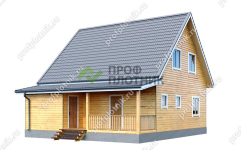 Проект дома из бруса ДБ-164 9х10, площадью 123 м2 под усадку в Москве и Московской области