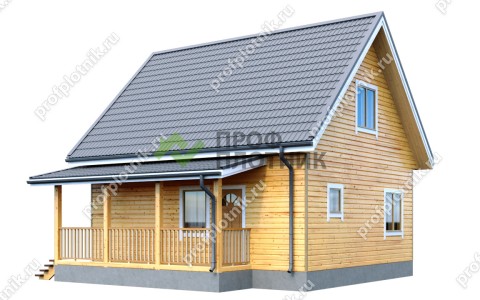 Проект дома из бруса ДБ-166 7х8, площадью 87 м2