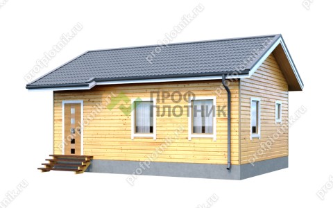 Проект дома из бруса ДБ-191 6х8, площадью 40 м2 под усадку в Москве и Московской области