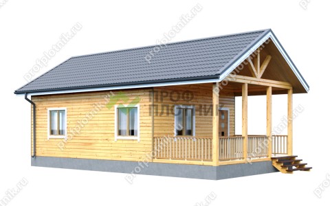 Проект дома из бруса ДБ-193 6х8, площадью 43 м2 под усадку в Москве и Московской области