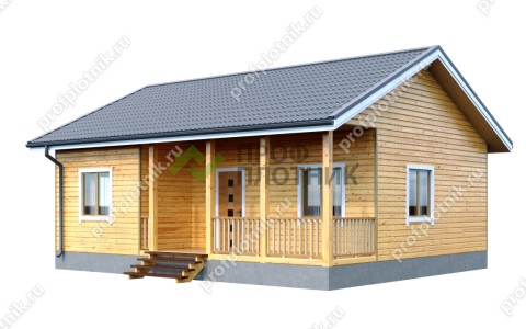 Проект дома из бруса ДБ-194 8х9, площадью 56 м2 под усадку в Москве и Московской области