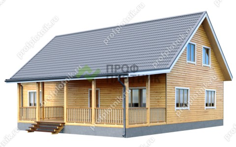 Проект дома из бруса ДБ-198 9х14, площадью 195 м2