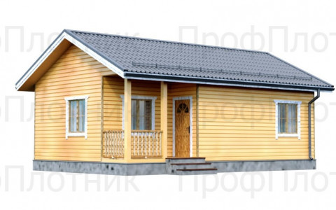Проект дома из бруса ДБ-201 6х9 м, площадью 54 м2