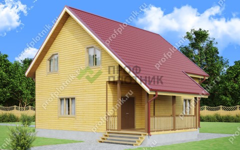 Проект дома из бруса ДБ-216 8х9, площадью 132 м2 под усадку в Москве и Московской области