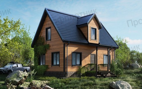 Проект дома из бруса 6 м х 9 м ДБ-9