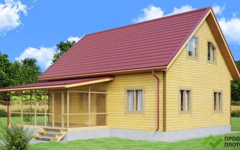 Проект дома из бруса 8 м х 10 м ДБ-11