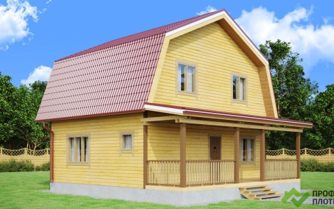 Проект дома из бруса 7 м х 8 м ДБ-12