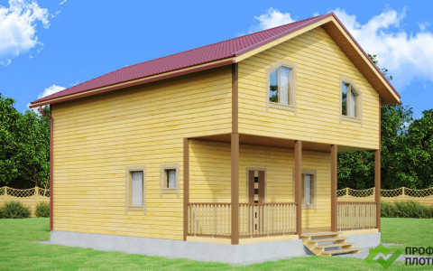 Проект каркасного дома 8 м х 10 м К-16  в Москве и Московской области