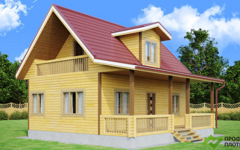 Проект каркасного дома 6 м х 9 м К-33  в Москве и Московской области