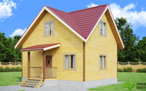 Проект каркасного дома 6 м х 8 м К-42