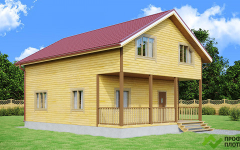 Проект каркасного дома 8 м х 11 м К-44  в Москве и Московской области