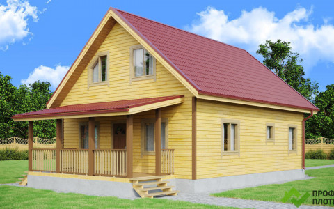 Проект каркасного дома 8 м х 10 м К-47