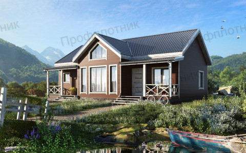 Проект каркасного дома 9 м х 12 м К-101