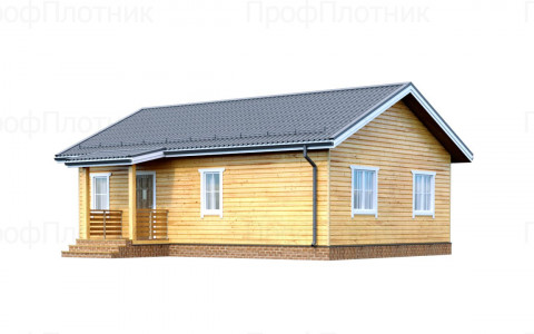 Проект дома из бруса 7 м х 10 м ДБ-25