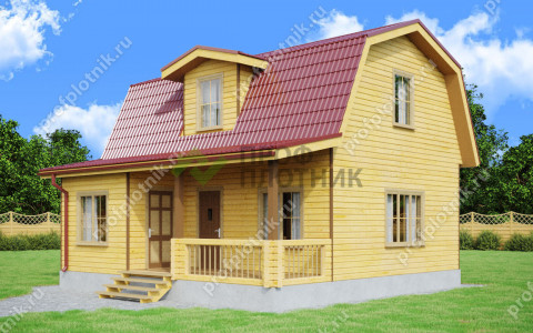 Проект каркасного дома 6 м х 8 м К-107