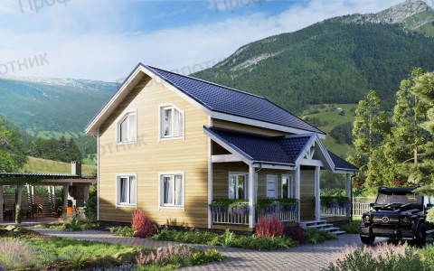 Проект каркасного дома 8 м х 9 м К-112