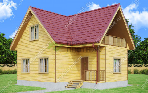 Проект каркасного дома 9 м х 9 м К-114