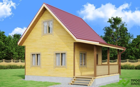 Проект дома из бруса 6 м х 6 м ДБ-28
