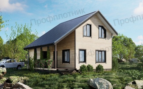 Проект дома из бруса 9 м х 9 м ДБ-30