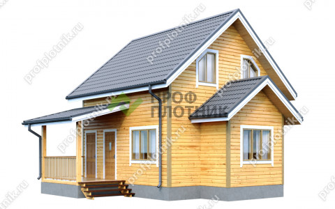 Проект каркасного дома К-156 6х9, площадью 77 м2  в Москве и Московской области