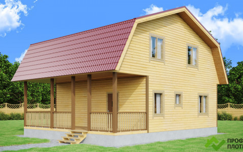 Проект дома из бруса 8 м х 10 м ДК-4 под ключ в Москве и Московской области