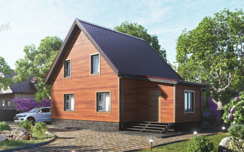 Проект дома из бруса 8 м х 8 м ДК-6 под ключ в Москве и Московской области