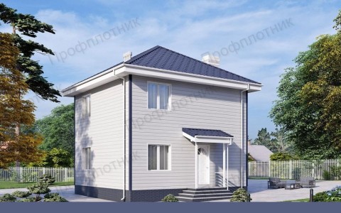 Проект дома из бруса 8 м х 8 м ДБ-39 Стоимость дома с доставкой и сборкой