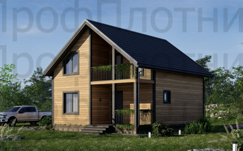 Проект дома из бруса 8 м х 10 м ДК-14 под ключ в Москве и Московской области