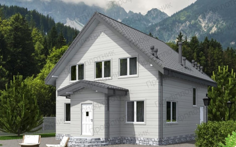 Проект дома из бруса 9 м х 9 м ДК-15 под ключ в Москве и Московской области