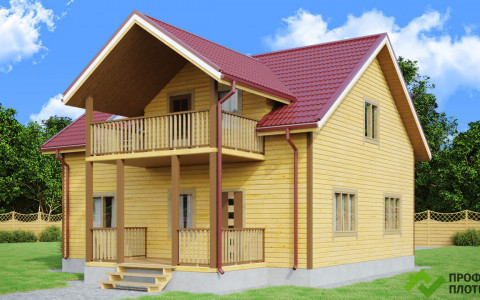 Проект дома из бруса 9 м х 10 м ДК-21 под ключ в Москве и Московской области