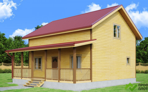 Проект дома из бруса 8 м х 9 м ДК-24 под ключ в Москве и Московской области