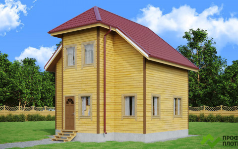 Проект дома из бруса 7.5 м х 7.5 м ДК-60 под ключ