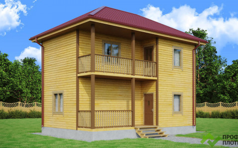 Проект дома из бруса 6 м х 9 м ДК-63 под ключ в Москве и Московской области