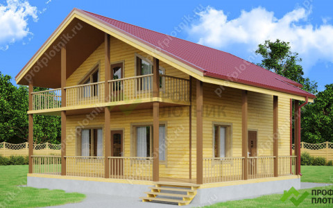 Проект дома из бруса 8 м х 8 м ДК-85 под ключ в Москве и Московской области