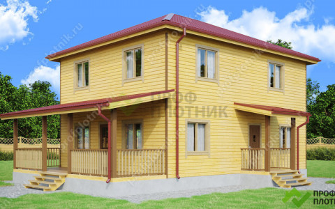 Проект дома из бруса 8 м х 10 м ДК-88 под ключ в Москве и Московской области