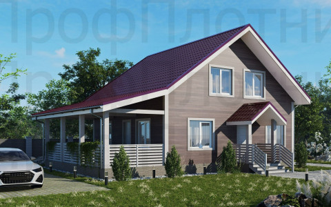 Проект дома из бруса 9 м х 10 м ДК-95 под ключ в Москве и Московской области