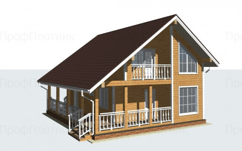 Проект дома из бруса 7 м х 9 м ДБ-50