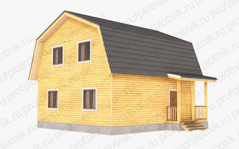 Проект дома из бруса 8.6 м х 8.2 м ДК-124 под ключ в Москве и Московской области