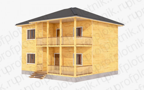 Проект дома из бруса 8 м х 10 м ДК-135 под ключ в Москве и Московской области