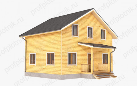 Проект дома из бруса 7 м х 9 м ДК-136 под ключ в Москве и Московской области